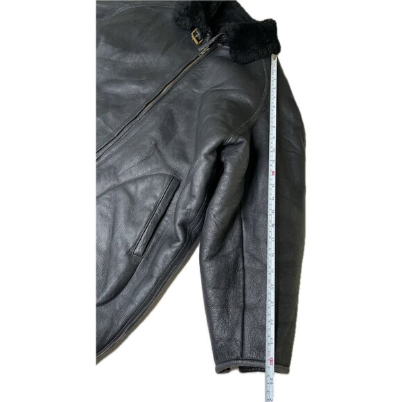 KENZO Women’s Genuine Leather SHEARLING LEATHER JACKET Coat Black Small EU 38 - Picture 9 of 10